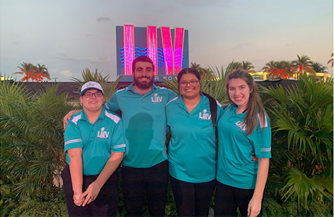 Students at Super Bowl Sign