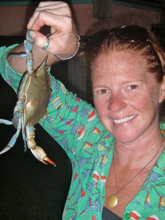 Ann Marie Coile with a Crab Ann Marie Coile with a Crab