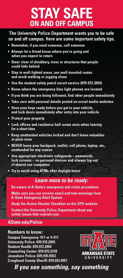 University Police Promotes Campus Safety Awareness Week