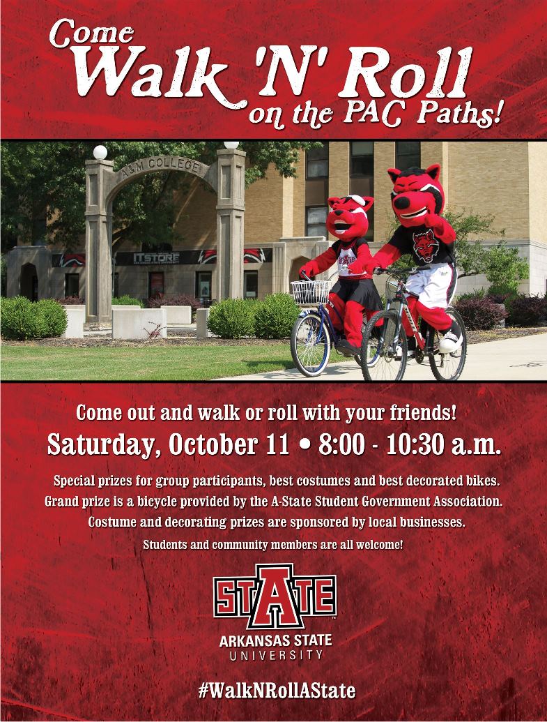 Walk &lsquo;N&rsquo; Roll the A-State Pac Paths, Saturday, Oct. 11