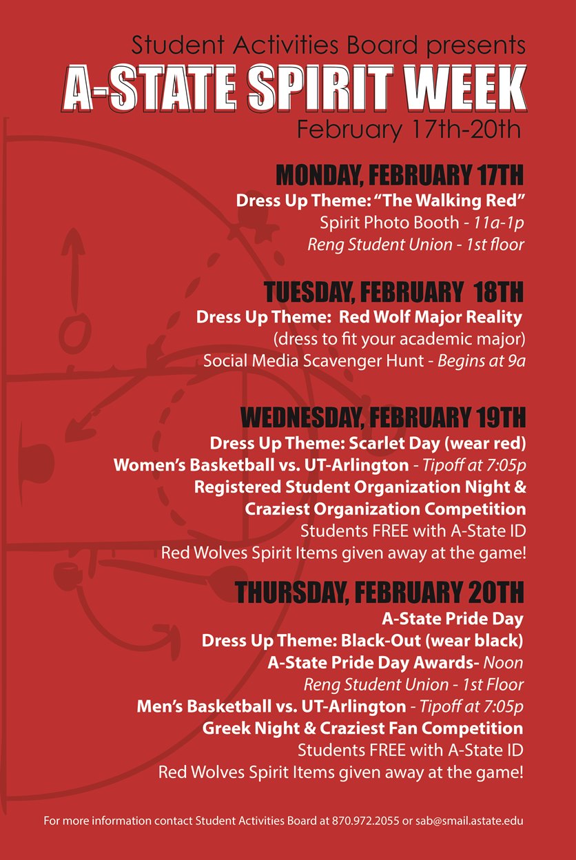 Celebrate Pack Pride with Student Activities Board during &lsquo;Spirit Week&rsquo;