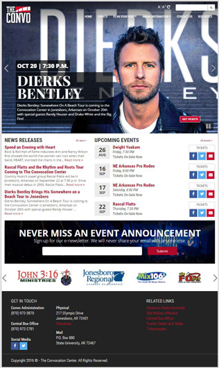 Convocation Center Launches Newly Designed Website