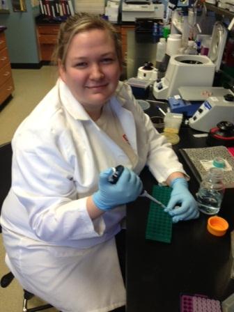 Lana Elkins in the lab Lana Elkins in the lab