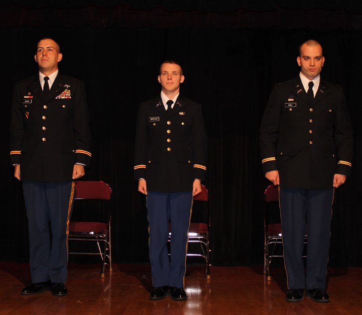 Department of Military Science Commissions Three Second Lieutenants